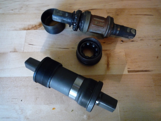Old and new bottom brackets