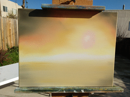An animated series of pictures taken as the picture was painted.