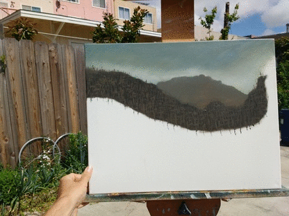 An animated series of pictures taken as the picture was painted.