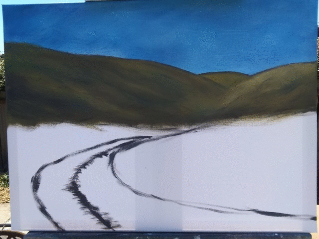 An animated series of pictures taken as the picture was painted.